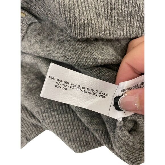 Zara Women Cardigan Sweater XL Gray Knitted Wool V Neck Front Back NWOT - Picture 5 of 8